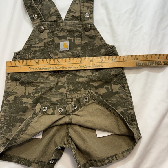 Carhartt Baby 12M Camo Bib Short Overalls CG8913 5.4oz Canvas Western Cowboy - Picture 6 of 9